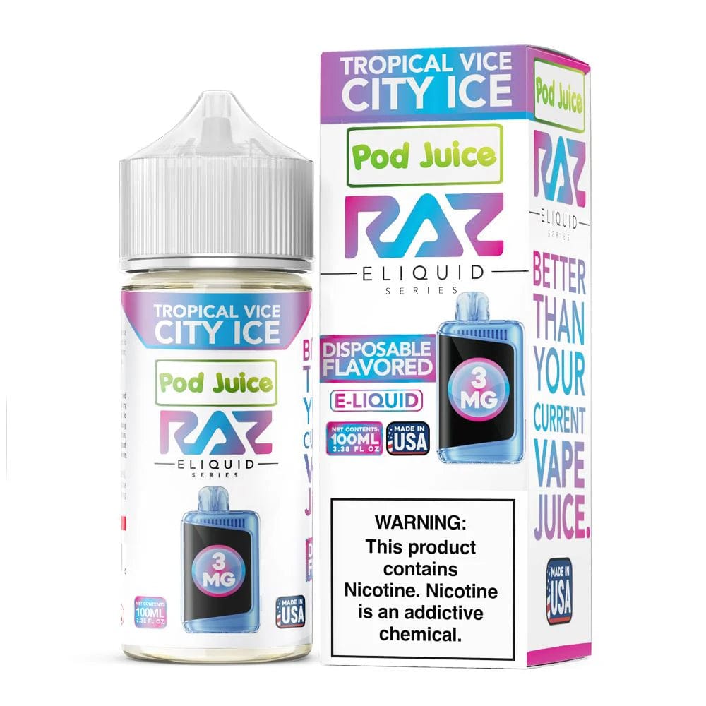 Tropical Vice City Ice - Pod Juice x Raz E-Liquid - 100mL